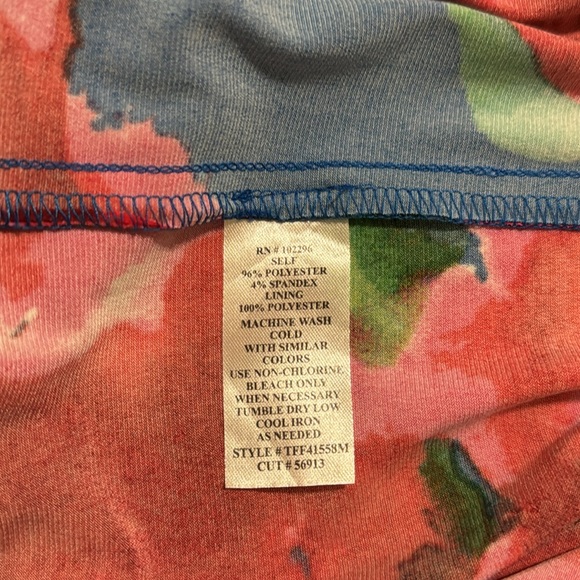 Lauren Ralph Lauren Multicolor Floral Ruched Faux Wrap Sleeveless Midi Dress-16 - Picture 8 of 8